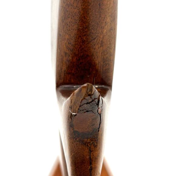 Vintage Handcarved Wood Angel Fish on Base 7" Tall - Picture 5 of 10